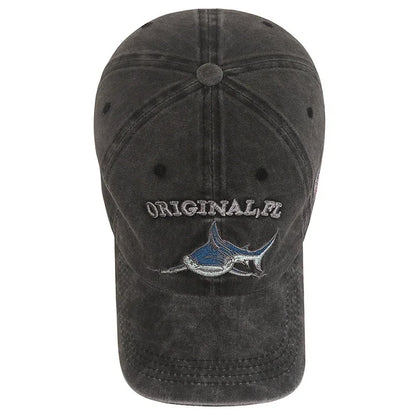 Shark American Flag Embroidered Baseball Cap