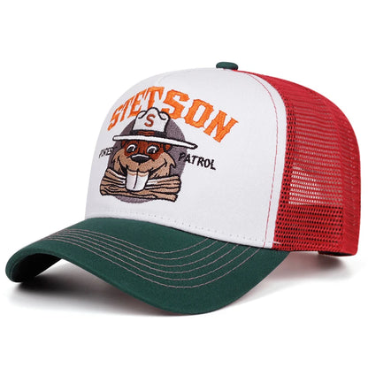 2025 Stetson Groundhog Cartoon Mesh Baseball Cap