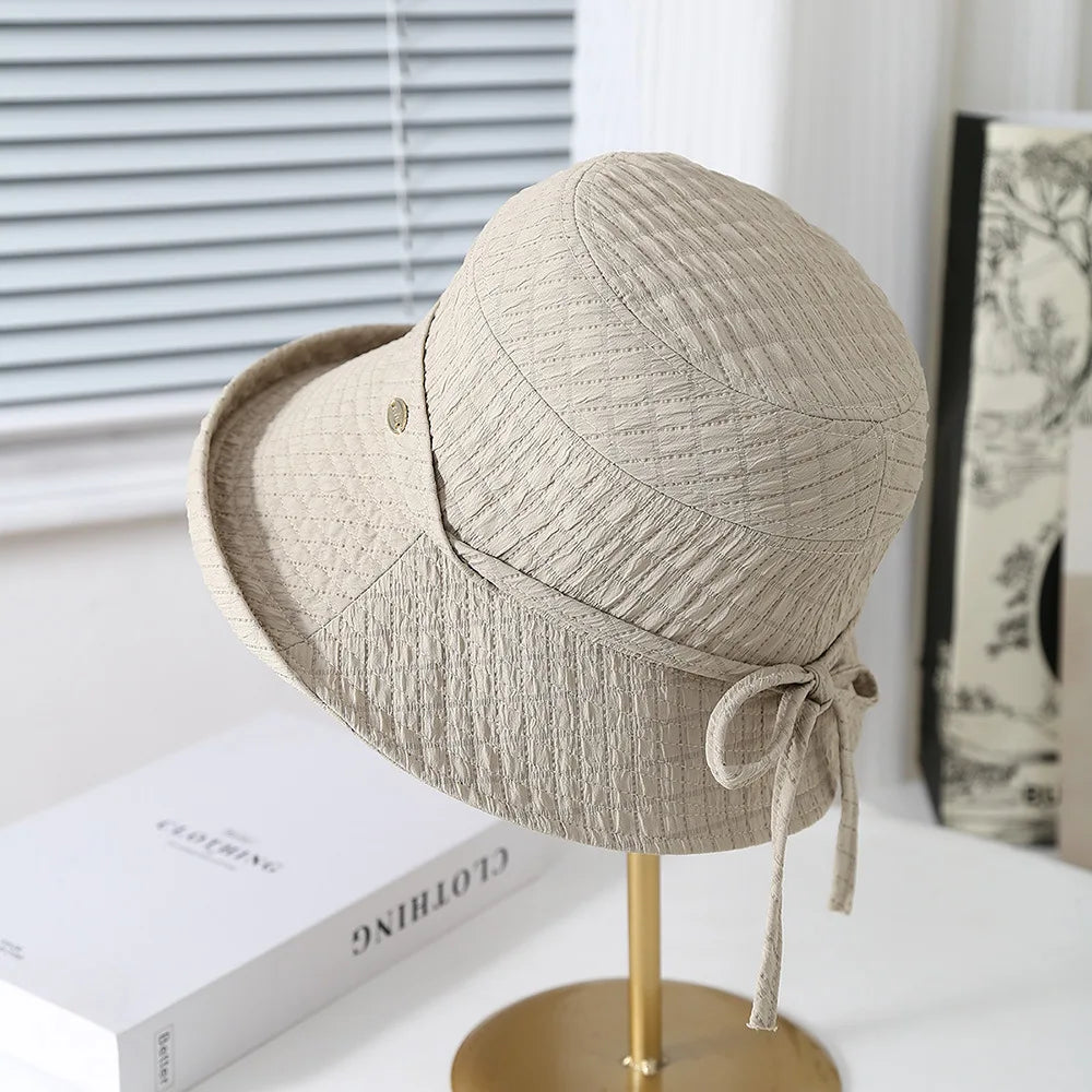 Women’s Elegant Bow Foldable Bucket Hat
