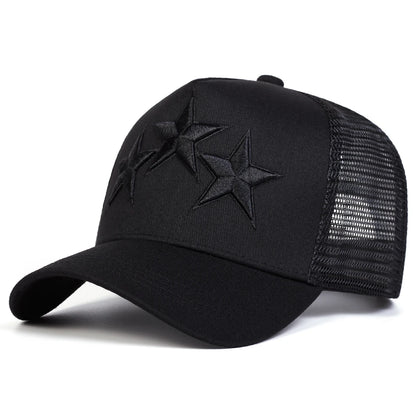 Unisex Pentagram Embroidery Baseball Net Caps