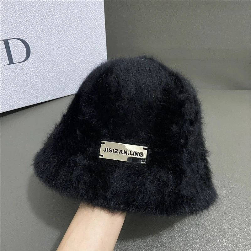 Faux Rabbit Fur Bucket Hat