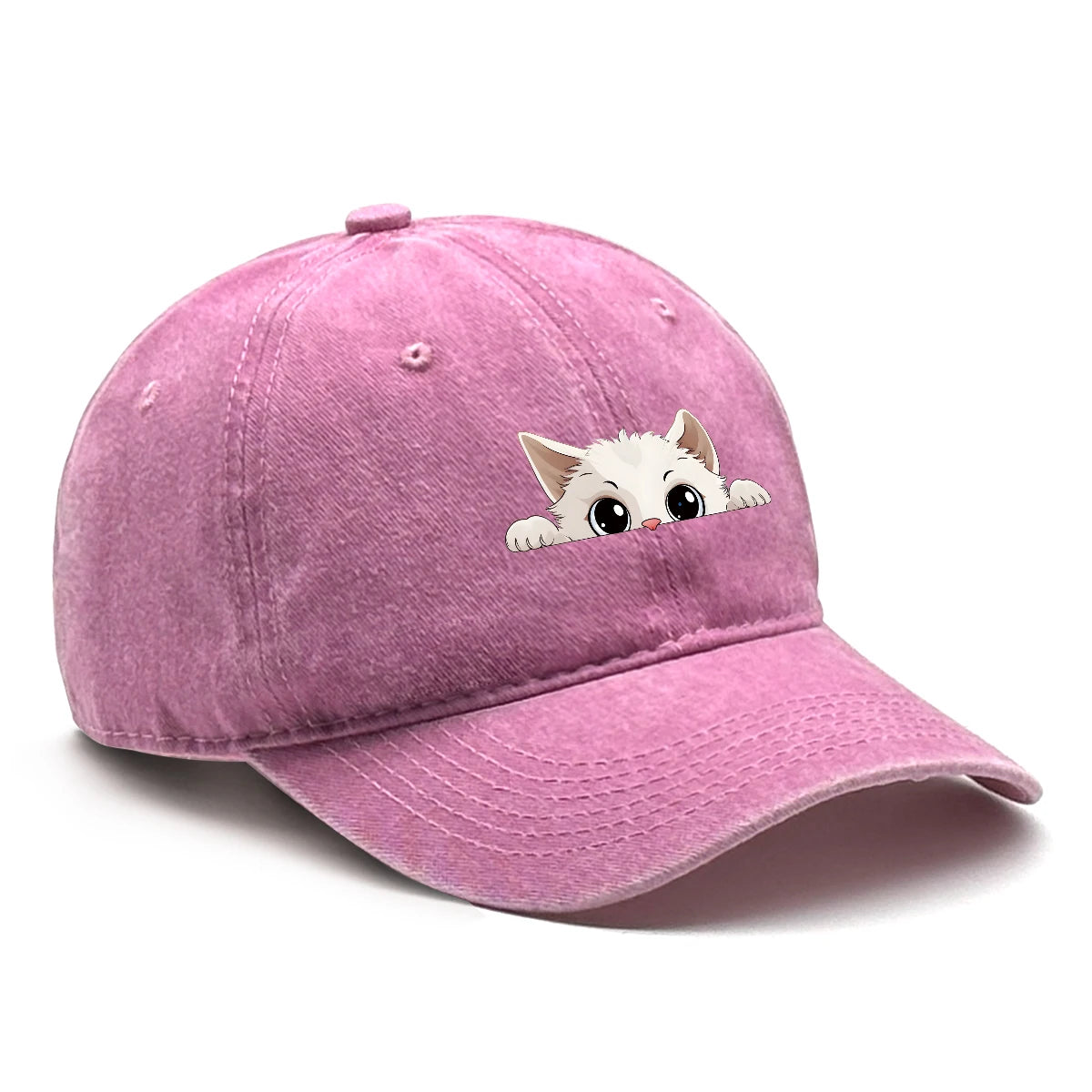Cute Hiding Cat Print Snapback Baseball Cap