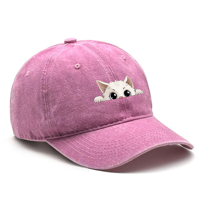 Cute Hiding Cat Print Snapback Baseball Cap