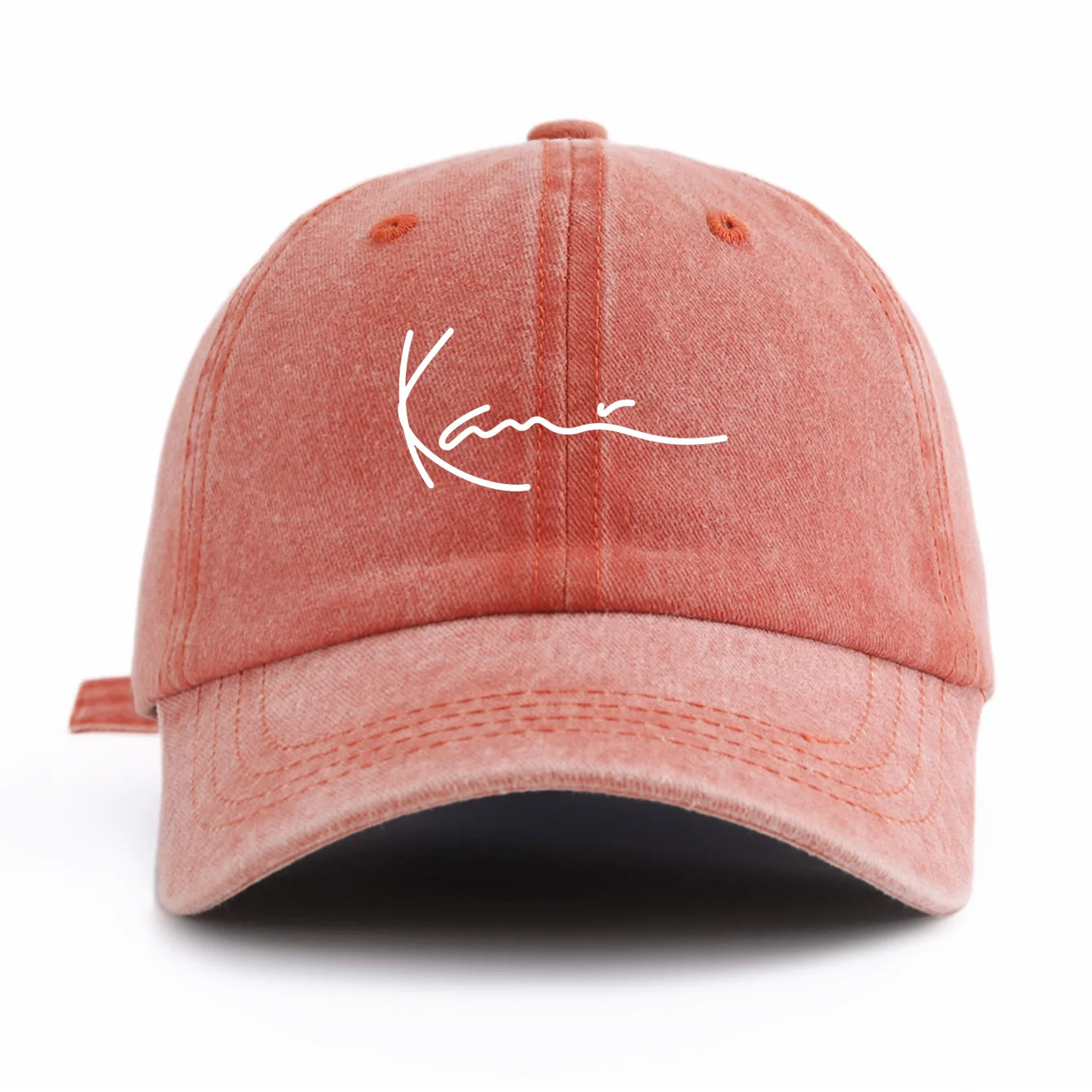 K Print Minimalist Retro Washed Baseball Cap