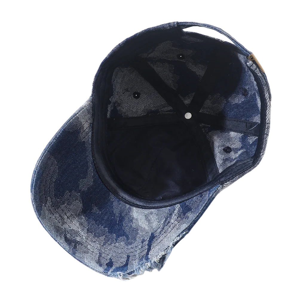 Vintage Distressed Denim Hip Hop Streetwear Baseball Cap