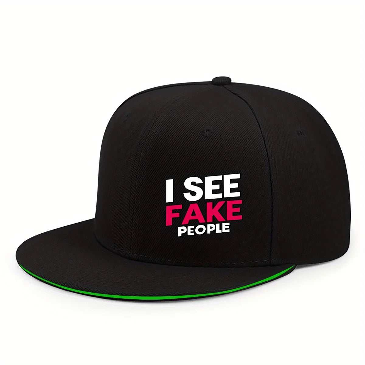 ISEE FAKE PEOPLE Printed Flat Brim Hip Hop Baseball Hat