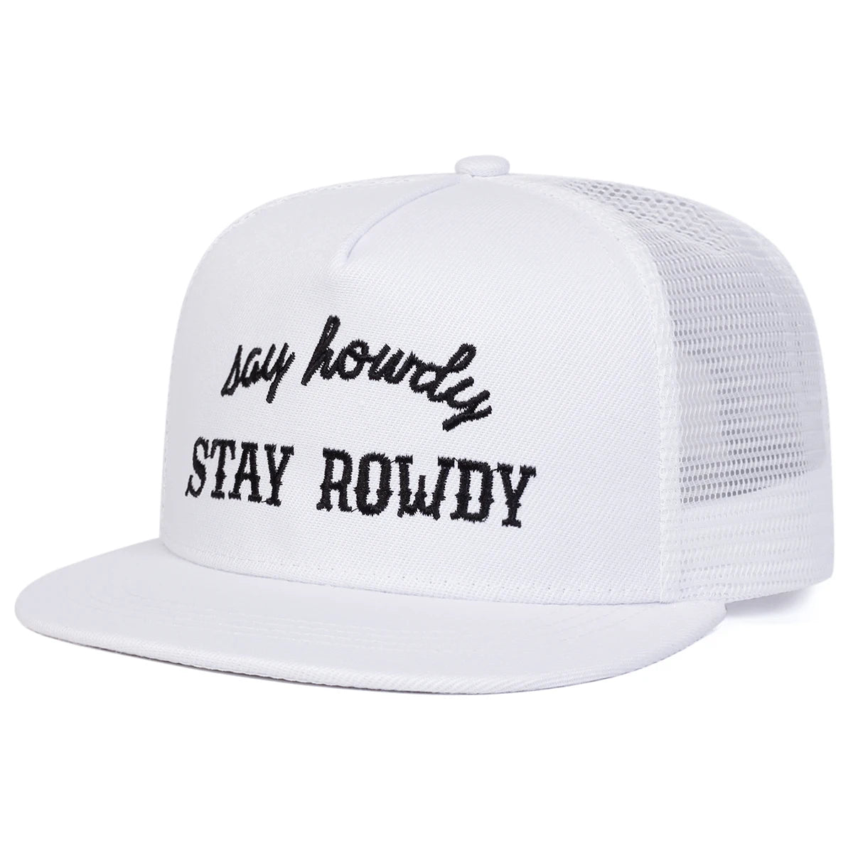 Unisex Stay Rowdy Embroidery Hip-hop Net Hats