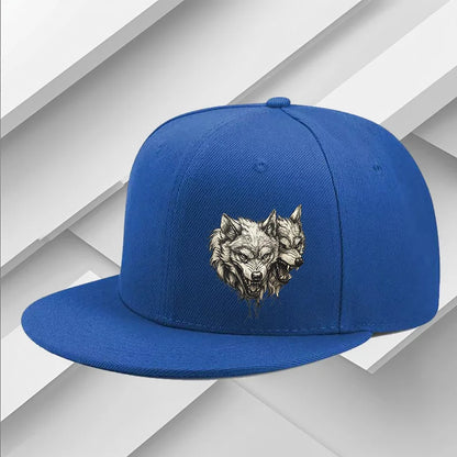 Three Headed Fierce Wolf Graphic Snapback Cap