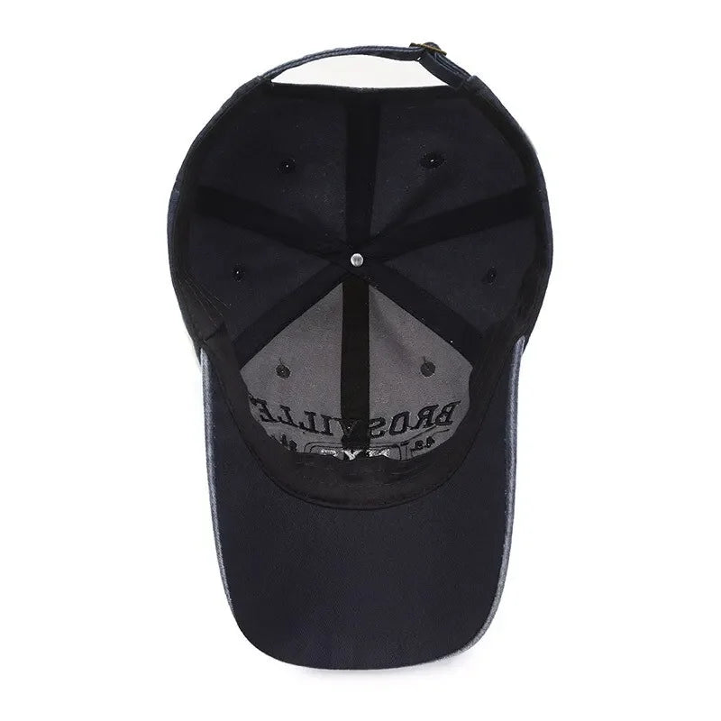 Casual Washed Embroidered Curved Brim Baseball Cap