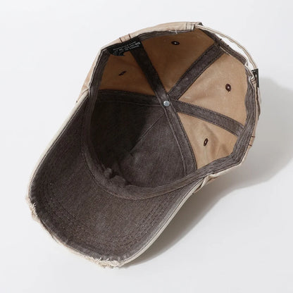 Letter-A Embroidered Washed Cotton Baseball Cap