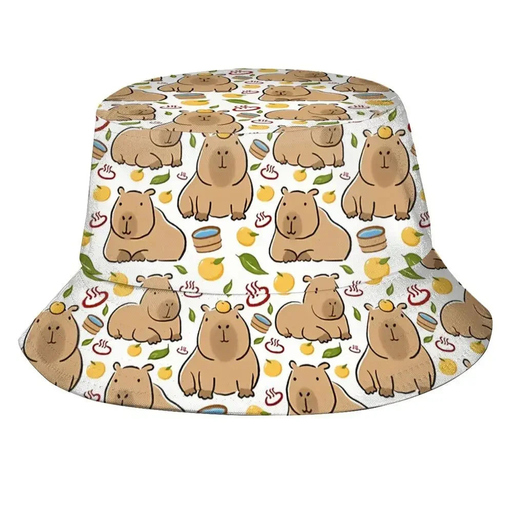 Cute Capybara Print Summer Bucket Hat