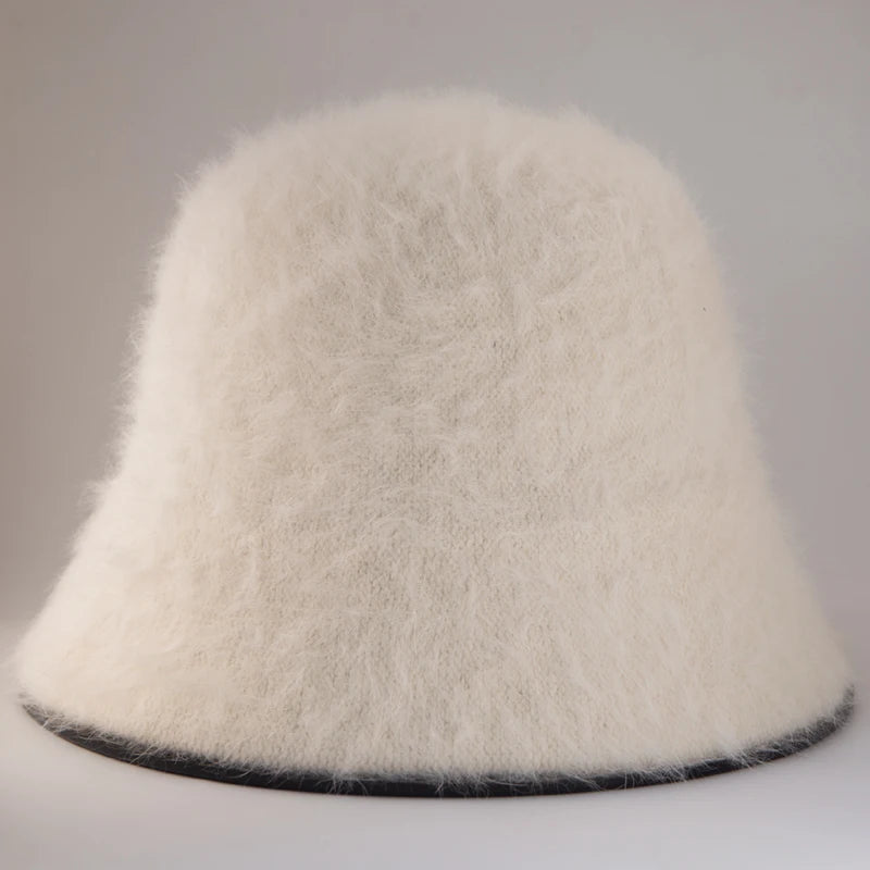 Faux Fur Plush Cloche Bucket Hat