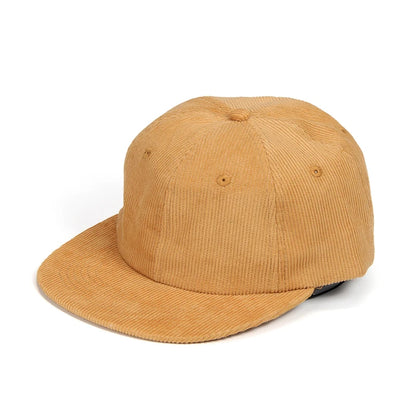 Corduroy 6-Panel Flat Brim Hip Hop Cap