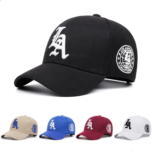 LA Letter Earth Embroidery Baseball Cap