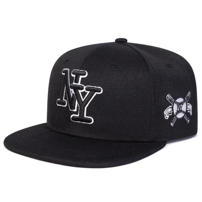 NY Letter Embroidery Hip Hop Snapback Cap