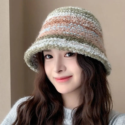 Women's Dopamine Faux Fur Plush Bucket Hat