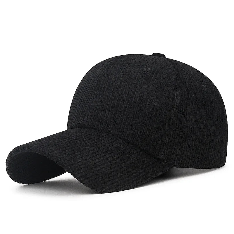 Striped Corduroy Adjustable Snapback Baseball Cap