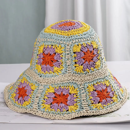 Wide Brim Foldable Summer Straw Bucket Hat