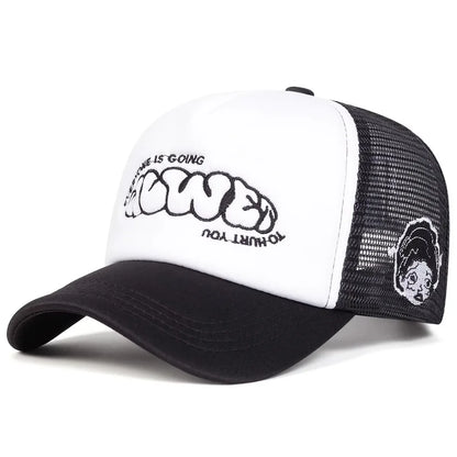 Fashion Letter Embroidery Mesh Unisex Baseball Cap