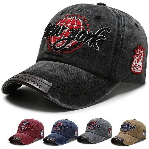 Distressed Washed Cotton Korean Outdoor Baseball Cap