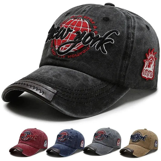Distressed Washed Cotton Korean Outdoor Baseball Cap