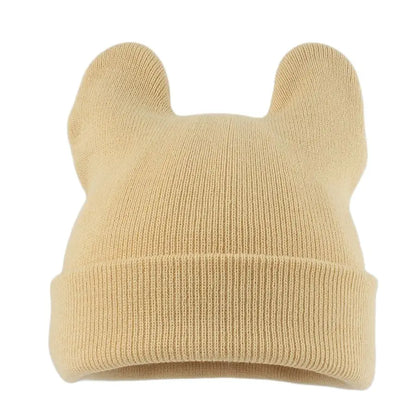 Korean Cute Cat Ear Knit Bucket Hat