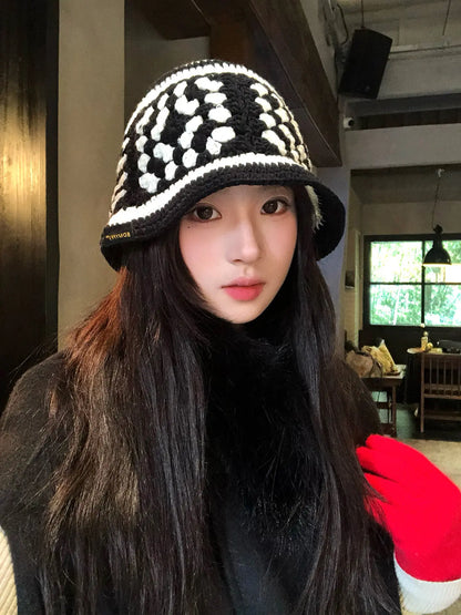 Korean Oversized Thermal Knit Winter Bucket Hat