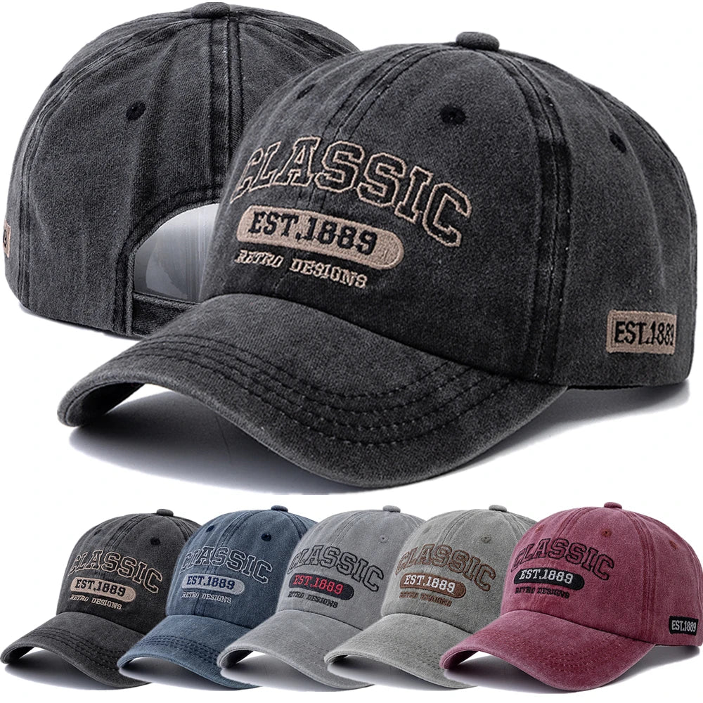 Retro 1889 Letter Embroidered Baseball Cap