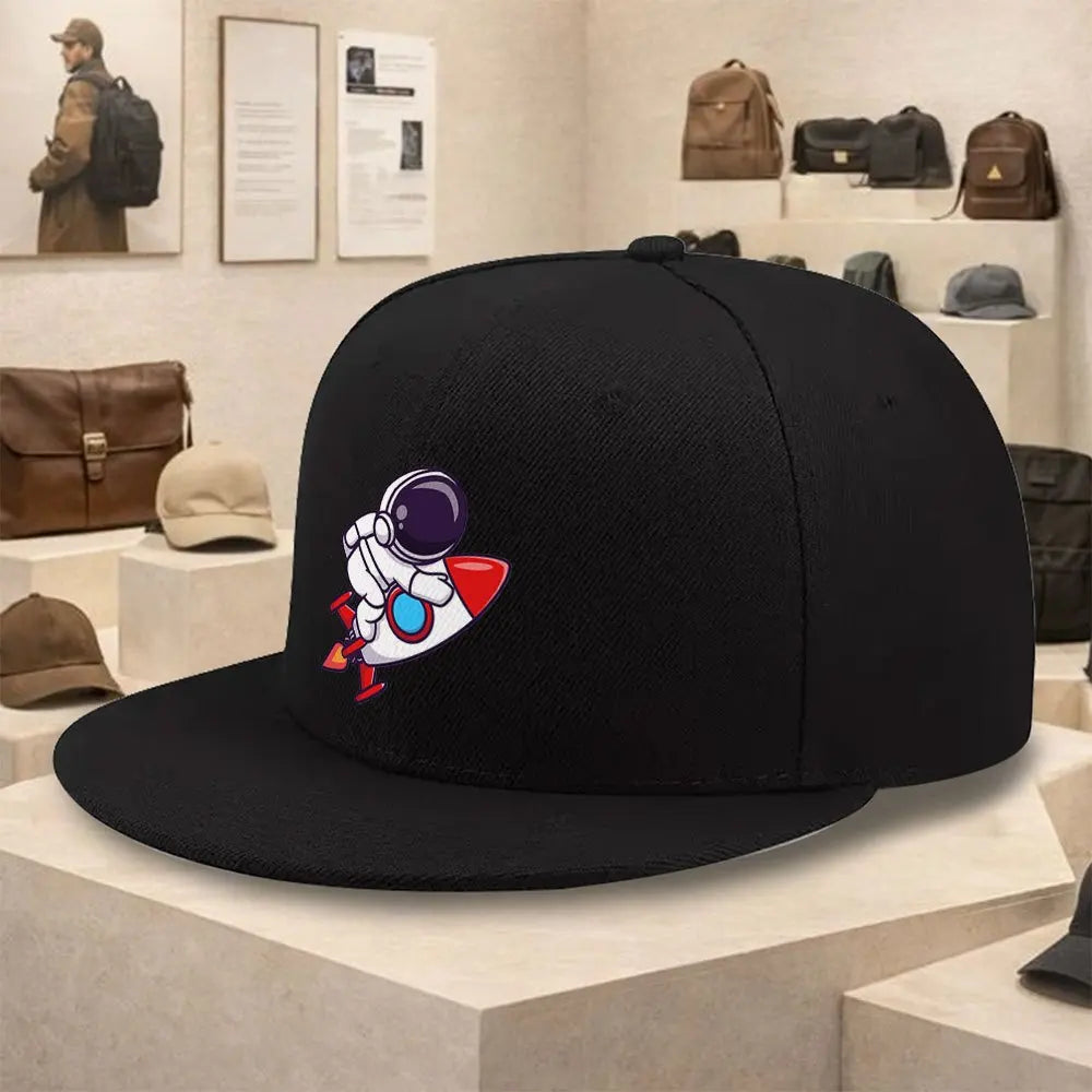 Astronaut Rocket Ride Flat Brim Snapback Cap