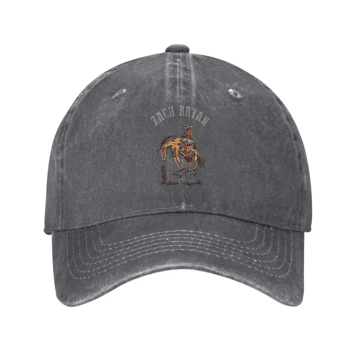 Zach Bryan Retro Distressed Washed Denim Baseball Cap