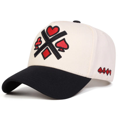 Unisex Poker Embroidery Casual Outdoor Adjustable Baseball Cap