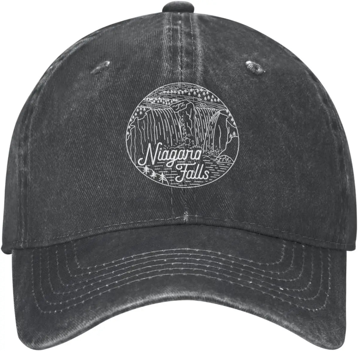 Niagara Falls Graphic Distressed Denim Baseball Cap