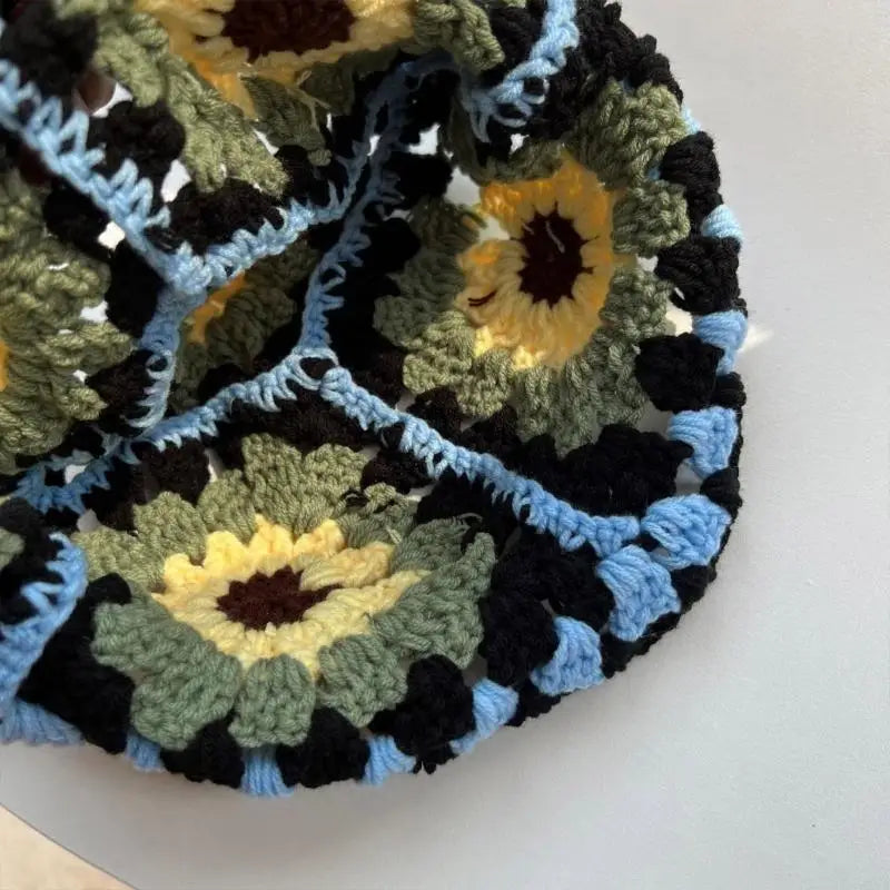 Summer Sunproof Crochet Flower Fisherman Bucket Hat