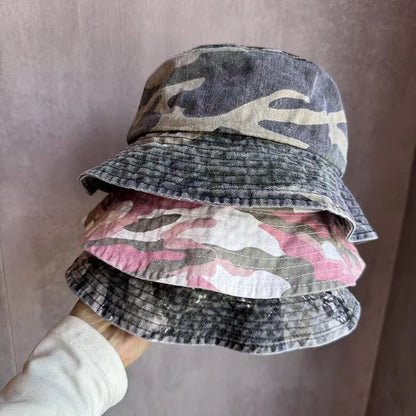 Japanese Washed Camouflage Outdoor Bucket Hat