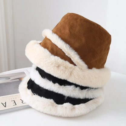 Women's High Quality Suede Plush Winter Bucket Hat
