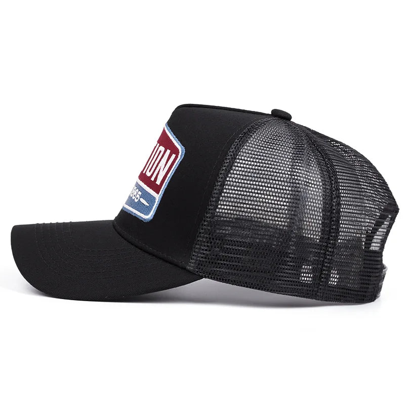 Unisex Baseball Cap Classic STATION Letter Pattern Mesh Cap