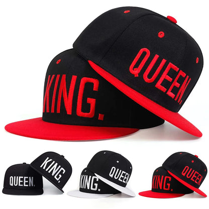 Unisex King Queen Embroidery Hip-Hop Hat