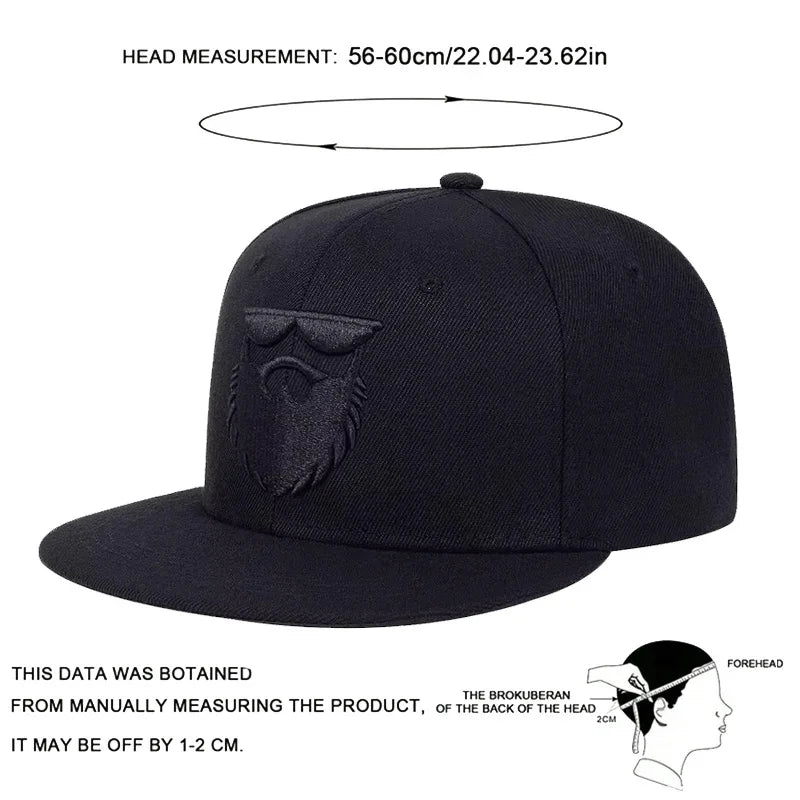 Beard Old Men Embroidery Outdoor Snapback Cap