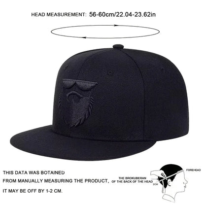 Beard Old Men Embroidery Outdoor Snapback Cap