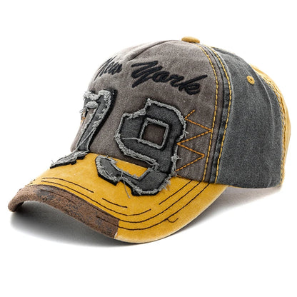 Letter Embroidered Washed Cotton Adjustable Baseball Hat