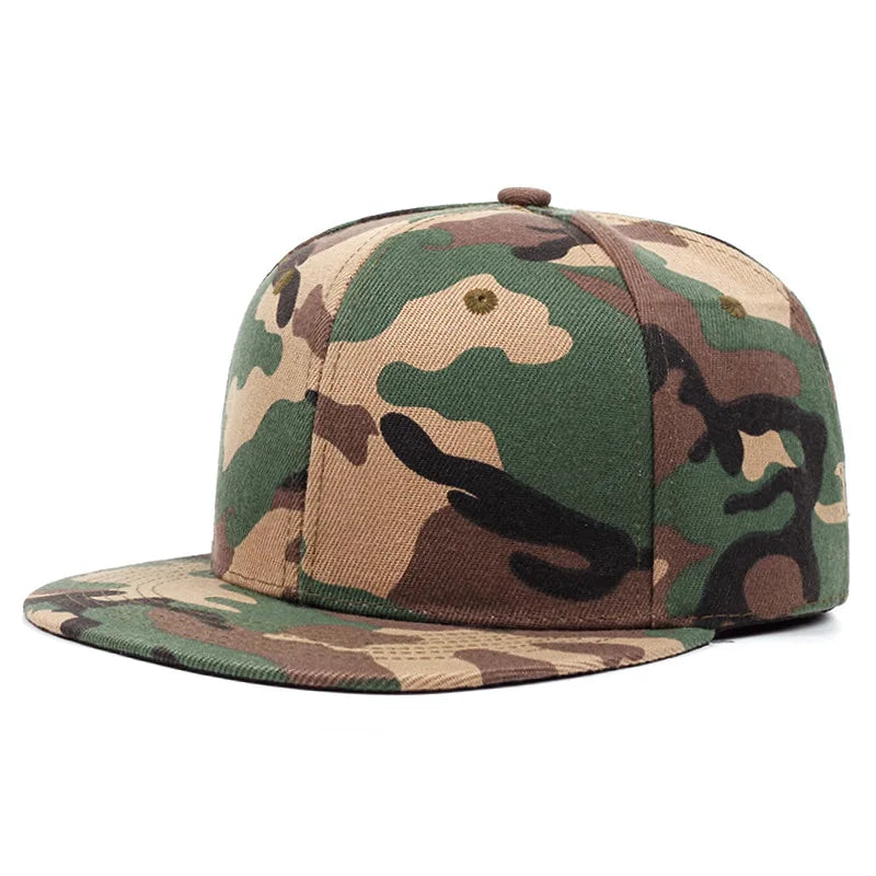 Unisex Solid Flat Brim Hip Hop Snapback