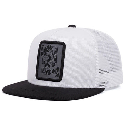 Unisex Poker K Embroidered Flat Brim Baseball Cap