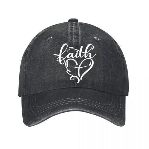 Vintage Faith Heart Washed Cotton Family Baseball Cap