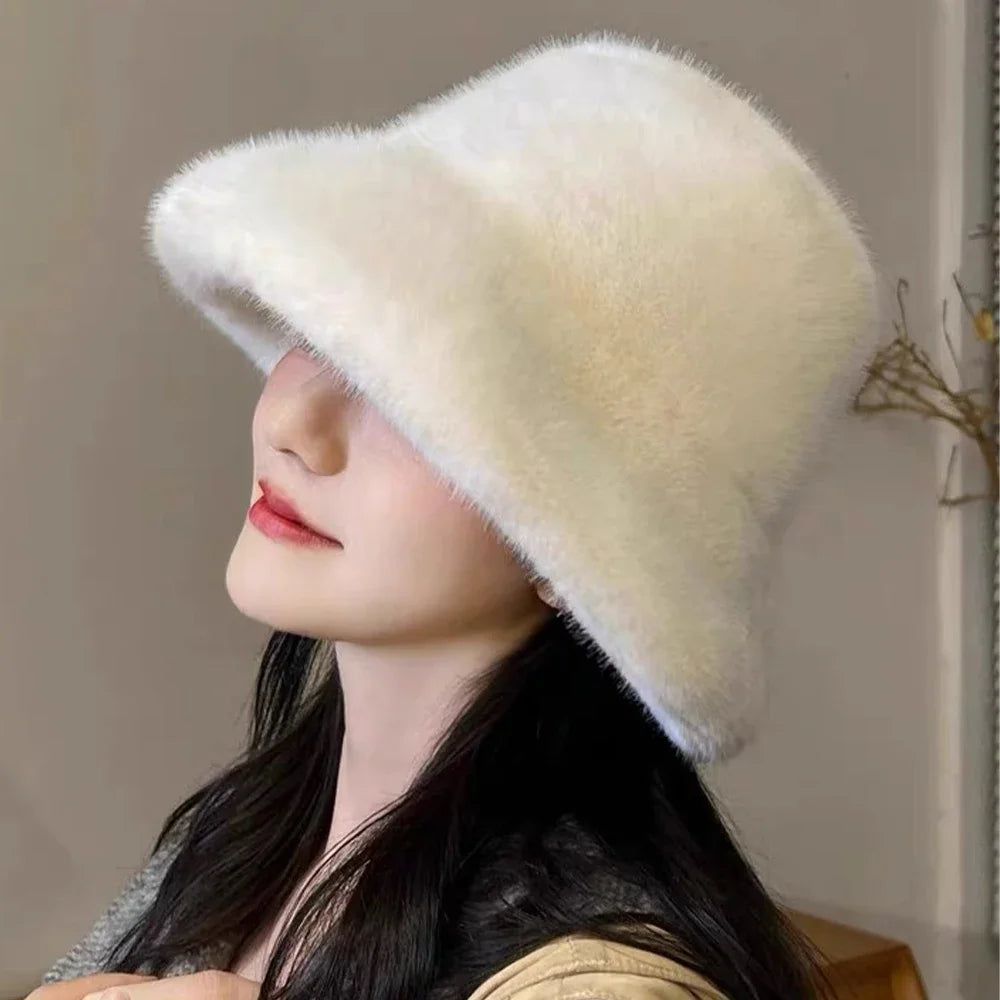 Fluffy Faux Fur Winter Bucket Hat