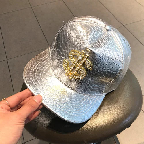 Leather Hip Hop Snapback Cap