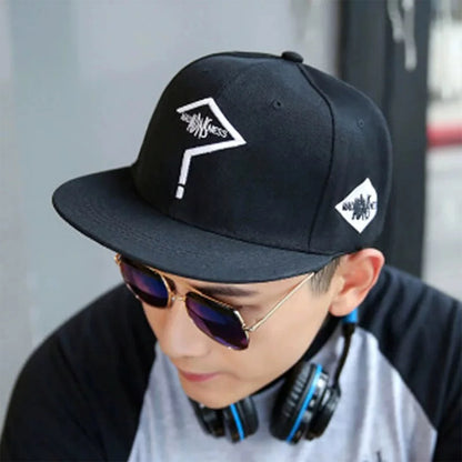 Arrow Eye Letter Embroidery Snapback Cap