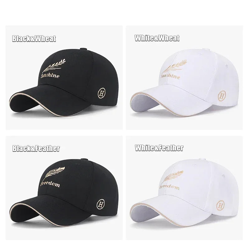 Feather Wheat Ear Embroidery Baseball Cap