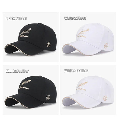 Feather Wheat Ear Embroidery Baseball Cap
