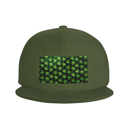 Cannabis Leaf Graphic Pattern Snapback Cap