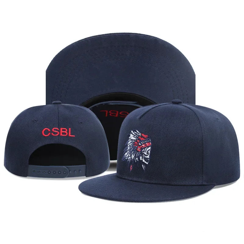 Native American Tribal Embroidery Streetwear Snapback Cap